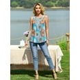 thumbnail image 7 of Charmo Womens Button Flowy Tanks Tops Pleated Scoop Neck Casual Blouses Tops Built in Bras, S-3XL, 7 of 7
