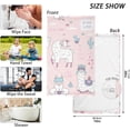 thumbnail image 3 of SKYSONIC 16"x28" Face Hand Towel Set, Cute Fashion Lama Animals Various Pose Cotton Washcloths, Quick-Dry Highly Absorbent Bath Towels 2 PCS for Bathroom Ktichen Travel SPA Gym, 3 of 7