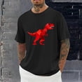 thumbnail image 1 of Tops para hombre, blusas y camisas de cuello redondo y manga corta para hombre, blusas casuales de moda con cuello redondo y estampado para hombre, blusas de poliéster para hombre., 1 of 5