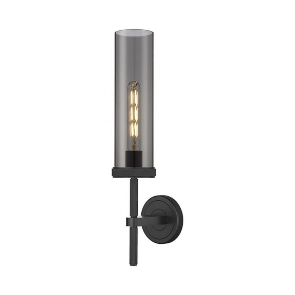 Innovations Lighting  Lincoln - 1 Light 12" Wall-Mounted Sconce Matte Black/Plated Smoke
