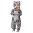 thumbnail image 1 of Body De Bebé Canastilla Onesies Para Niño Pequeño Unisex Mameluco Invierno Otoño Mono De Franela Animal Cosplay Trajes Gris Odeerbi LM103-1762, 1 of 4