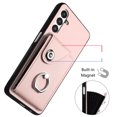 thumbnail image 4 of Designed for Samsung Galaxy A13 5G Case Wallet Credit Card Holder with Rotation Finger Ring Kickstand, Hidden Pocket Anti-Scratch PU Leather Shockproof Protective Cover for Galaxy A13 5G, Pink, 4 of 6