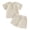 Beige, variant on Splozh Boys Summer Outfit T-Shirt High Waist Shorts Baby Boy Waffle Knit Set Toddler Kids,Blue,2-3 Years