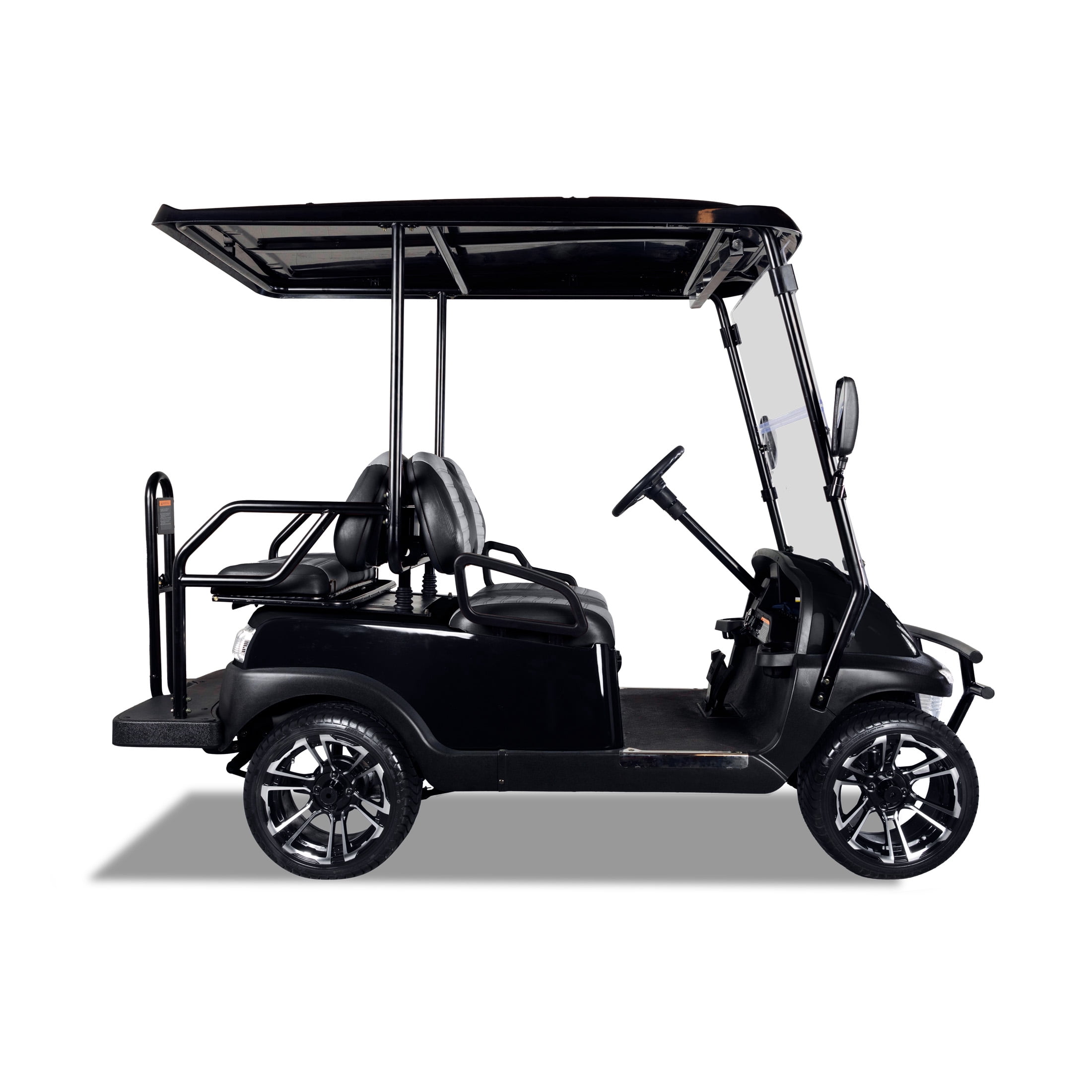 ACE Electric Golf Cart/EV, 48V motor, 20MPH max speed, Rear flip cargo seat, Midnight Black