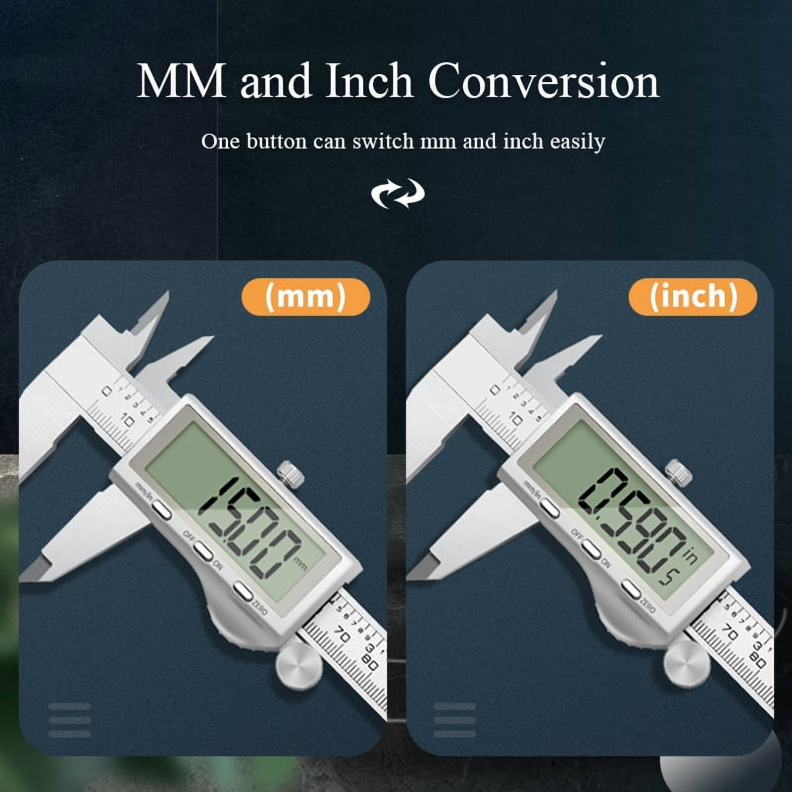 DITRON Digital Caliper 150mm/6" Large LCD Screen Electronic Digital Caliper Stainless Steel Metal Digital Vernier Caliper
