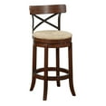 thumbnail image 5 of Mia 29 Inch Swivel Barstool, Crossed Metal Back, Sedge Seat, Brown - Saltoro Sherpi, 5 of 5