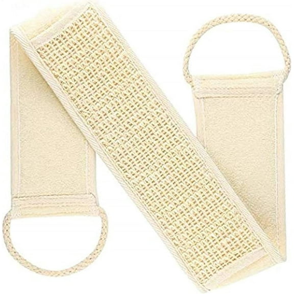 Loofah Back Scrubber - Exfoliating Loofah Back Scrubber,Back Scrubber Long Shower Luffa Sponge with Bar Soap Pocket, Body Sponge Scratcher with Natural Loofah for Bath Shower
