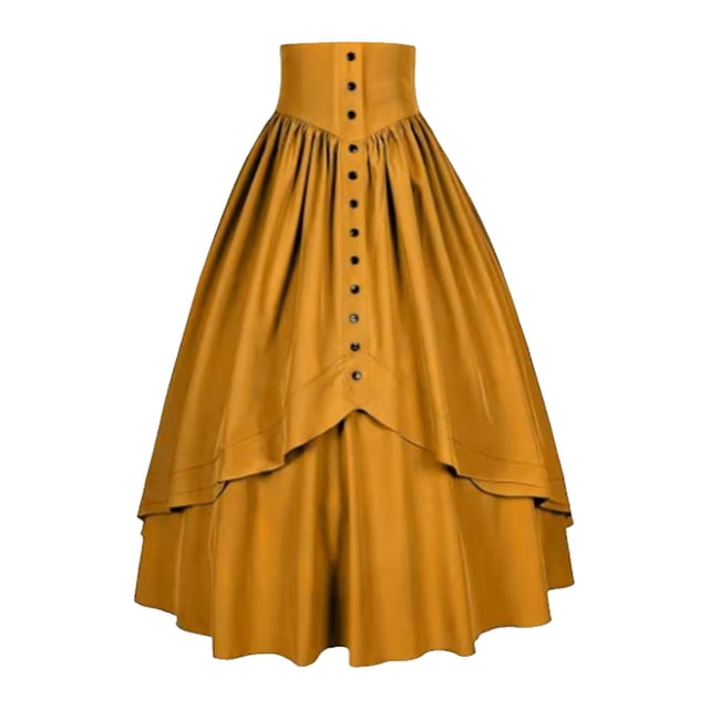 NMMUED Vêtements d'Halloween pour Femmes Jupes Gothiques pour Femmes Vêtements d'Halloween pour Femmes Tenues Gothiques pour Femmes Jupe Médiévale Tenue Renaissance Femmes Vêtements Gothiques pour Femmes Jaune P