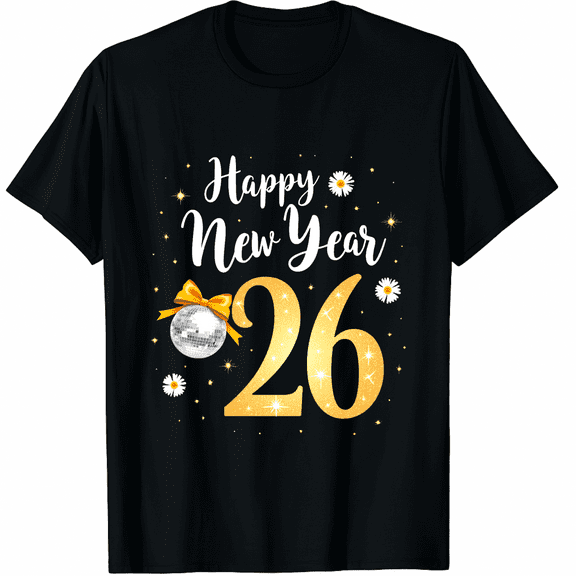 New Year's Eve Hello 2026 Disco Ball NYE 2026 Happy New Year Graphic Tee T-Shirt for Men Women