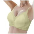 thumbnail image 1 of AWZXDE Women Bra Pure Color Comfort Seamless Smooth Silk Thin Soft Support Breathable Back Push Up Bra Light Green, 1 of 4