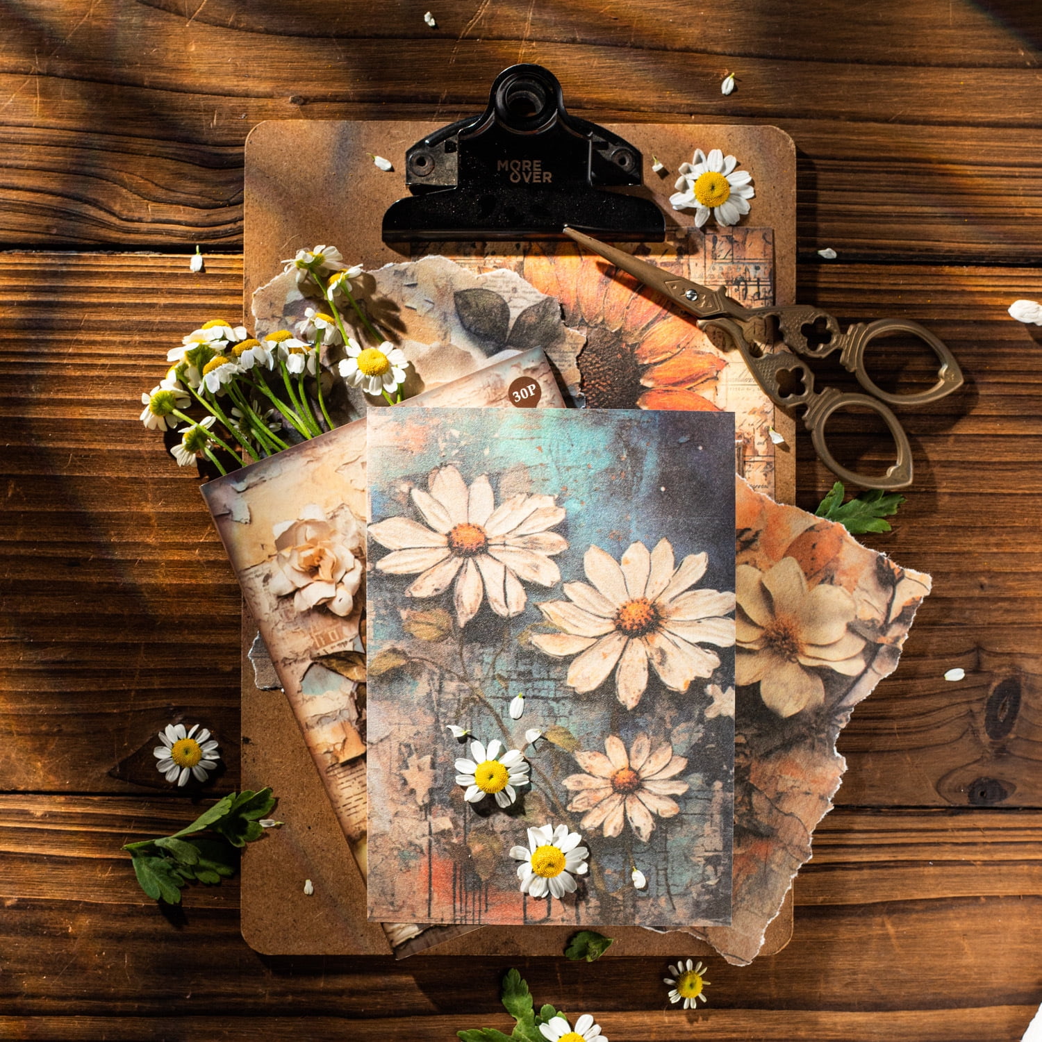 Beautiful Day Scrapbook Paper - Dreamland Manor Series Vintage 3D Realistic Journaling Material (20 Sheets)