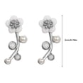 thumbnail image 2 of Qarigey Pendientes de flores de moda para mujer – Pendientes de tuerca elegantes y delicados para mujer Pendientes de perlas minimalistas con Ropa, zapatos y accesorios Miscelánea dorado, 2 of 6
