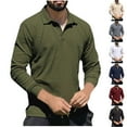 thumbnail image 2 of Qingpeng Men's Knit Lapel Sweater Long Sleeve Lapel Shirts Lightweight Casual Pullover Sweater, 2 of 6