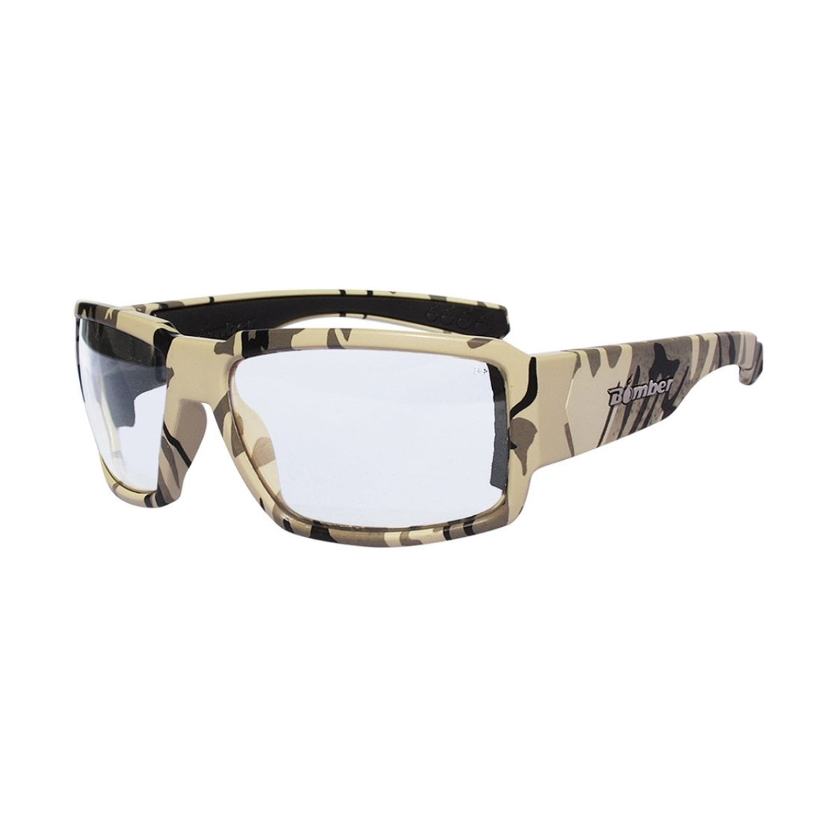 Bomber Sunglasses Boogie Bomb Sand Camo Frm / Clear ANSI Z87+ safety