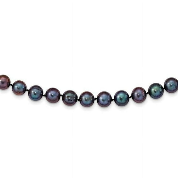 Primal Gold 14 Karat White Gold 10-11mm Black Near Round Freshwater Cultured Pearl Necklace