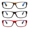 thumbnail image 2 of EYE ZOOM 3 Pack Women Rectangular Plastic Frame Blue Light Blocking Reading Glasses, Multi-color, +1.75, 2 of 6
