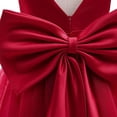 thumbnail image 6 of Red Girls Floral Homecoming Dresses for Girl Faux Satin Wedding Guest Formal Date Night Evening Birthday Bow Tie Goddess Mesh 2026 12 Years, 6 of 9