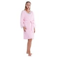 thumbnail image 4 of EFINNY Women's Flannel Robes Soft Warm Plush Nightgowns Spa Bathrobe Lacework Sleepwear Ladies Knee Length Bath Gown, 4 of 8
