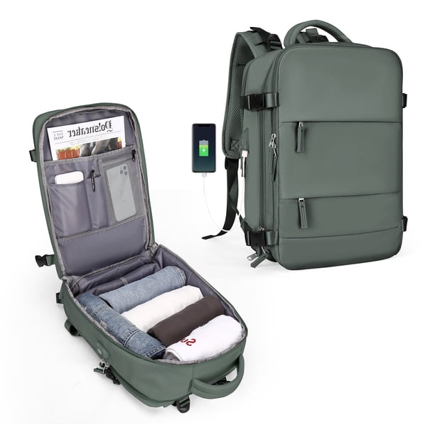 SYCNB Mochila de viaje para mujeres y hombres, mochila de mano aprobada por vuelo, artículo personal, bolsa de viaje, mochila de equipaje impermeable, mochila pequeña para computadora portátil, azul