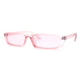 thumbnail image 2 of Womens Mod Pop Color Narrow Rectangle Cat Eye Sunglasses Pink, 2 of 4