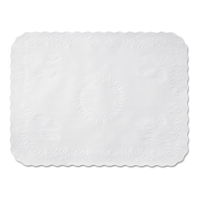 Scalloped Edge Traymat, Bond Paper, White, 16.63 x 12.75, 1,000/Carton Scalloped Edge Traymat, Bond Paper, White, 16.63 x 12.75, 1,000/Carton