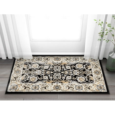 Well Woven Darya Black Modern Sarouk Area Rug Updated Traditional Persian Style 2x4 (2'3