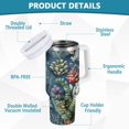 thumbnail image 2 of Yayeee 40oz Stainless Steel Tumbler with Straw and Handle Double-Wall Insulated Travel Water Bottle, Sea Plants Pattern, 2 of 8
