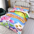 thumbnail image 3 of Mis Monstruos Cantantes Conjunto de sábanas temático, trío de piezas, cómodo y amigable con la piel, diseño único, regalo de decoración para el hogar para familiares, amigos y fans, 90 cm * 190 cm, 3 of 6