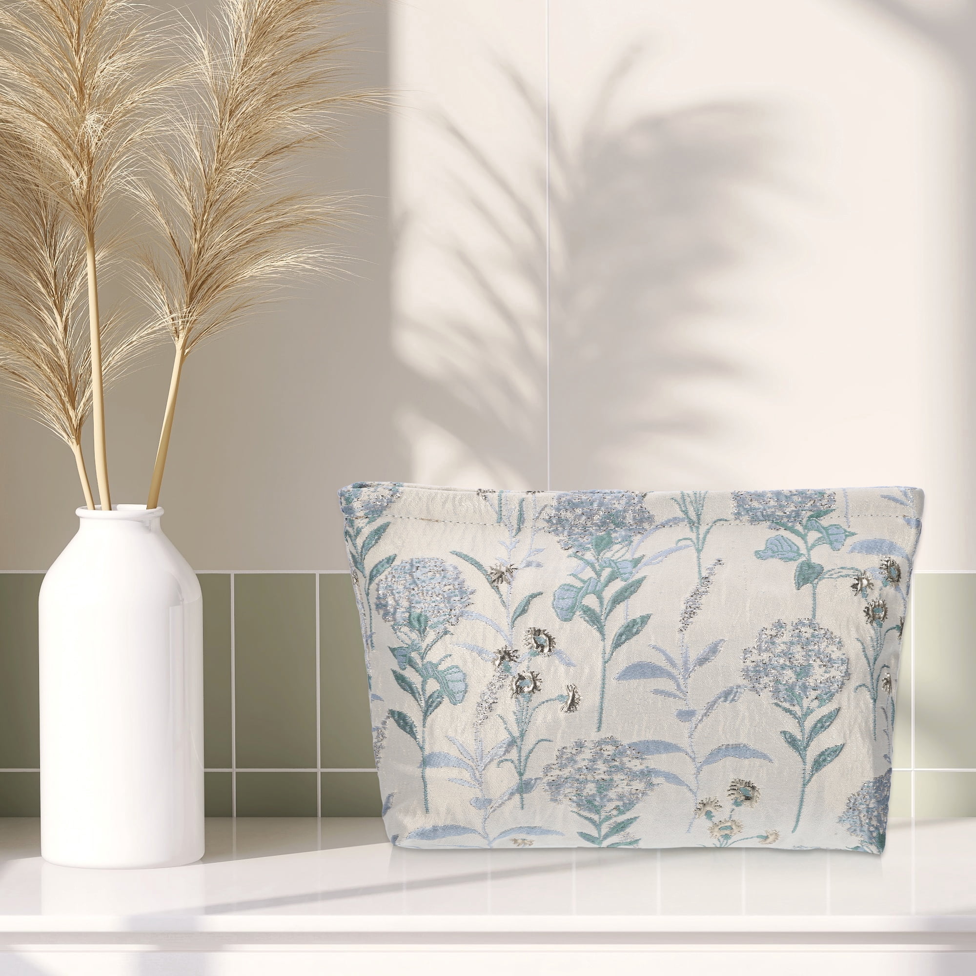 Unique Bargains Flower Pattern Cosmetic Bag Zipper for Travel