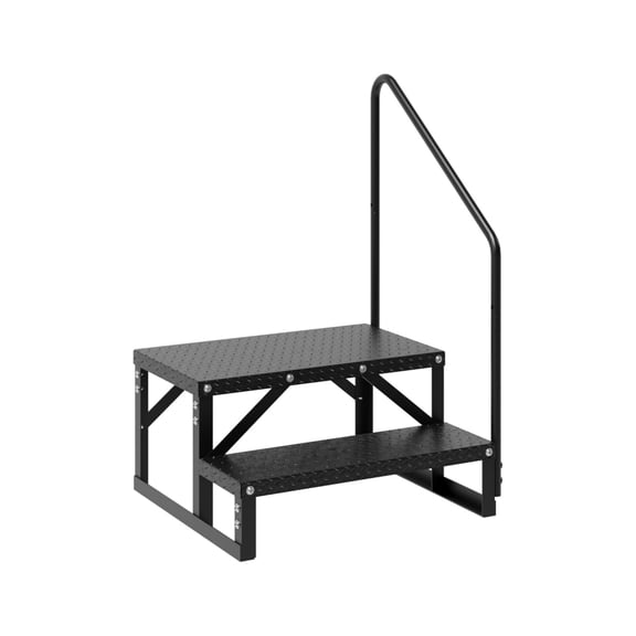 2/3/4 Step RV Stairs, RV Steps with Handrail & Anti-Slip Panel - 660lb Capacity Portable Alloy Steel Ladder for Easy Access to RVs, Hot Tubs, and Travel Trailers