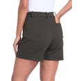 thumbnail image 5 of HDE Women's Twill Chino Shorts 5" Inseam Tailored High Waisted Stretch Short Charcoal Gray - L, 5 of 7