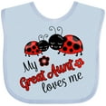 thumbnail image 3 of Inktastic My Great Aunt Loves Me with Cute Ladybugs Boys or Girls Baby Bib, 3 of 4