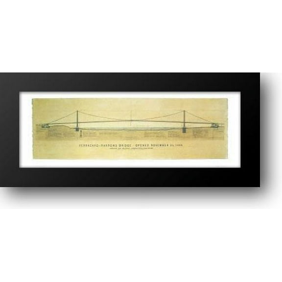 Verrazano Bridge Drawing 39x18 Framed Art Print by Holmes, Craig