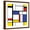 Brown Frame, variant on Art.com Abstract Modern Painting in Mondrian Style, Seamless Pattern Art Print by Evgenii Bobrov, Brown Frame Wall Art, 21" x 21"