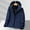 Navy, variant on POROPL Mens Rain Jacket Windproof Hooded Fleece Warm Zipper Casual Outdoor Mountaineering Multi-Pocket Windbreaker Jacket