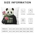 thumbnail image 5 of Autua Panda Rose Punk Graphic Decorative Pillow Cover for Home Couch Living Room Sofa Square High-Quality 1PC 22x22in, 5 of 5
