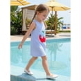 thumbnail image 6 of RUINIXCW Toddler Baby Girl Back to School Dress Kids Kindergarten Outfits Little Baby Girl Summer Tank Dress Overalls School Bow Apple Embroidery Sleeveless Striped A Line Dress, 6 of 9