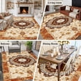 thumbnail image 6 of Boho Leaf Large Area Rugs for Bedroom Living Room, Soft Non Slip Carpet Bedside Rug, Orange Rustic Tribal Patterns Ethnic Bohemian Rectangular Floor Cover Kitchen Accent Rug 5'x8' for Office, 6 of 9