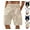 19# Khaki, variant on Mens Linen Cargo Shorts Casual Drawstring Shorts Relaxed Fit Summer Beach for Men Khaki S