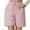 Pink, variant on Shorts for Women Trendy Summer 2025 High Waist Elastic Waistband Breathable Loose Beach Clothing Casual Jean Shorts with Pockets S-2XL