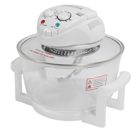 Glass , 12.68 Quart Large Capacity 1200-1400W Oilless Fryer Cooker with 60min Timer and 149F-482F Temperature Controls 360 Visible Countertop Oven for