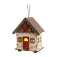 thumbnail image 1 of Cabaña de madera luminosa de Navidad, construcción robusta coleccionable, regalo de Navidad. Estilo C, 1 of 9