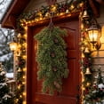 thumbnail image 4 of Clearance Under $5, Artificial Teardrop Swag Hanging Greenery Faux Pine and Cedar Accent with Cones for Front Door Mantel and Window Decor, 61cm(E), 4 of 5