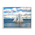 thumbnail image 3 of Stupell Industries Quaint Sailboat Floating Ocean Fluffy White Clouds Framed Wall Art, 30 x 24, Design by Nan, 3 of 5