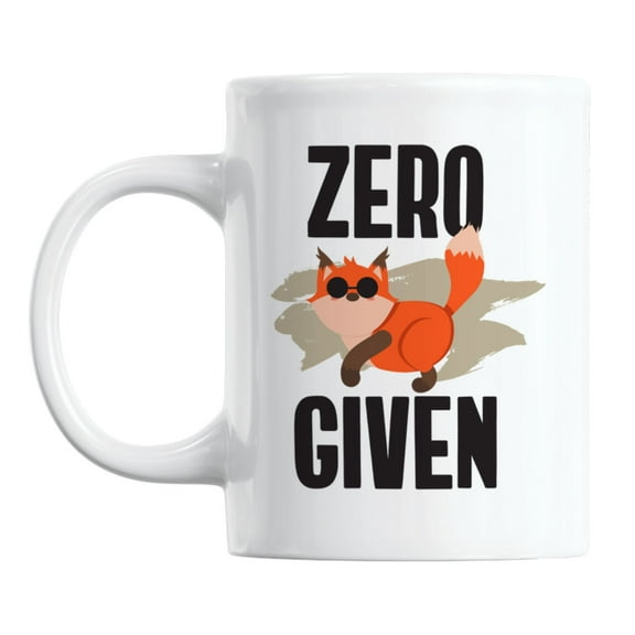 Zero Fox Given White Ceramic Swear Pun Coffee & Tea Mug Cup (11oz)