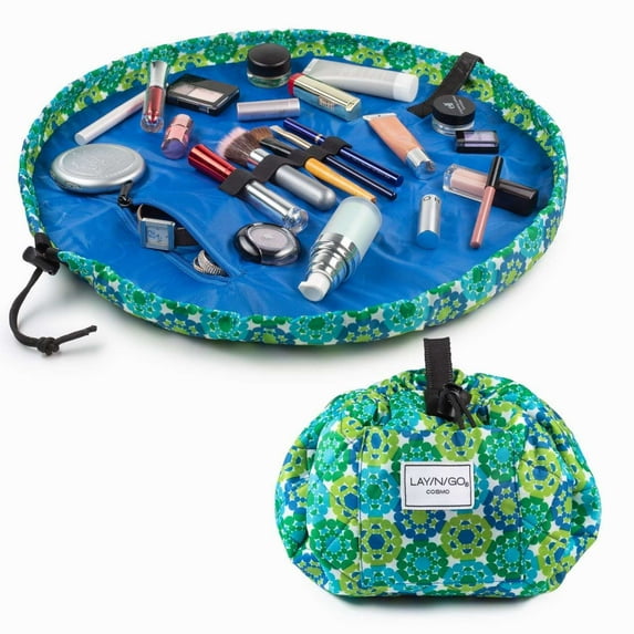 Lay-n-Go COSMO (20") Retro Drawstring Cosmetic Makeup Bag, Toiletry Organizer, Summer Travel, Back to School, Bridesmaid's Gift