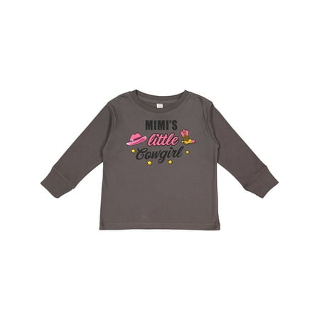 

Inktastic Mimis Little Cowgirl with Cowgirl Hat and Boots Girls Long Sleeve Toddler T-Shirt