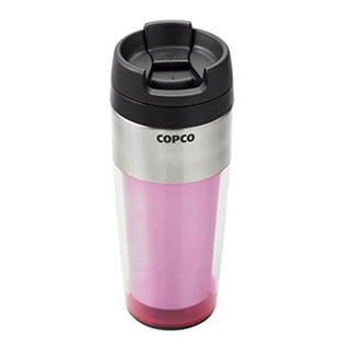 Copco Lock-n-Roll Double Wall Tritian Spill-Proof Tumbler with Soft Grip  Sleeve and Patented Flip Up Straw, 20-Ounce, Coral