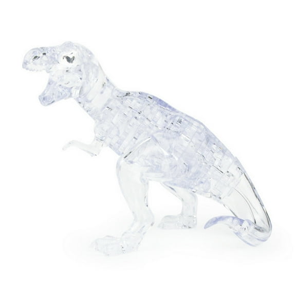 3D Crystal Dinosaur Puzzle Kit - Transparent Assembly Model w/ Light Kit ,Complex DIY Build for Teens & Adults 14 Clear