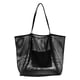 thumbnail image 1 of Bolso de hombro de playa, bolsa de mano ligera de almacenamiento para playa, compras en la calle, senderismo Negro, 1 of 9